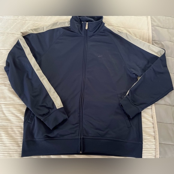Nike Full Zip Training Track Jacket Mens X-Large Blue Gray Embroidered Logo NWOT - Picture 1 of 10